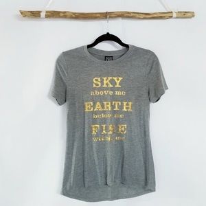 Modern Lux "Sky Earth Fire" Gray Tee Shirt XXL